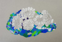 花を飾る-キク- | 2019 | 150×220mm | pencil, acrylic on cardboard