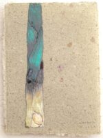 ある笹 | 2022 | 208×150mm | シュウカイドウの葉、パルプ、アクリル、墨、胡粉
